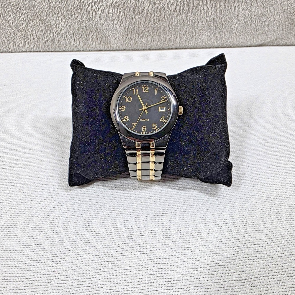 Quartz Men's Watch Stretch Band Accutime Watch Corp Needs Battery